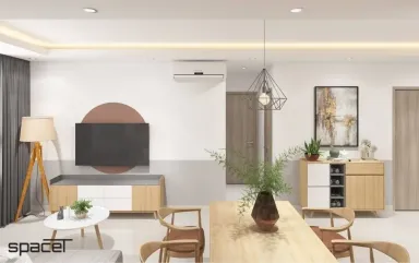 Phòng khách Phòng ăn - Căn hộ Citisoho Quận 2 - Phong cách Scandinavian