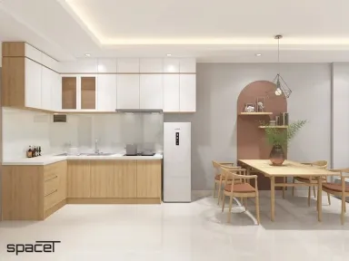 Phòng bếp Phòng ăn - Căn hộ Citisoho Quận 2 - Phong cách Scandinavian