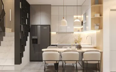Phòng bếp Phòng ăn - Nhà phố Bảo Minh Residence - Phong cách Modern