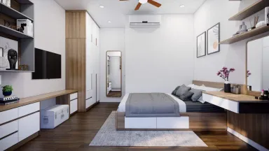 Phòng ngủ - Căn hộ Mizuki Park 5 - Phong cách Modern