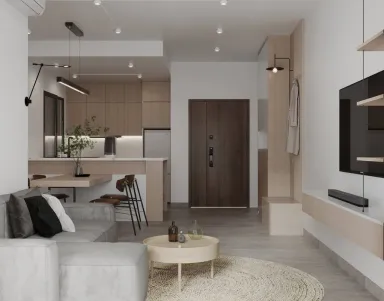Phòng khách Lối vào - Căn hộ Midtown (The Peak) - Phong cách Modern