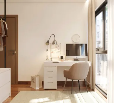 Phòng ngủ Phòng làm việc - Căn hộ Eco Green - Phong cách Modern