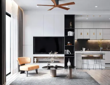 Phòng khách Phòng bếp - Căn hộ Celadon City (Nhà mẫu) - Phong cách Modern