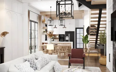 Phòng khách Phòng ăn - Nhà phố song lập tại Đà Lạt - Phong cách Tropical + Farmhouse