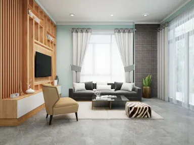 Phòng khách - Nhà phố 220m2 tại Tây Ninh - Phong cách Modern