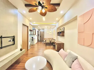 Phòng khách - Căn hộ Akari City Bình Tân - Phong cách Wabi Sabi