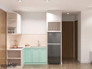 Phòng bếp Lối vào - Căn hộ Centana Quận 2 - Phong cách Scandinavian + Modern