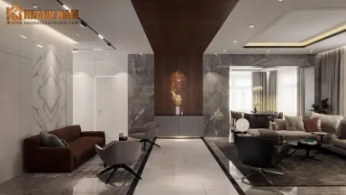 Phòng khách - Nhà phố 80m2 tại Thủ Đức - Phong cách Modern