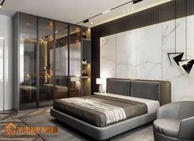 Phòng ngủ - Nhà phố 80m2 tại Thủ Đức - Phong cách Modern