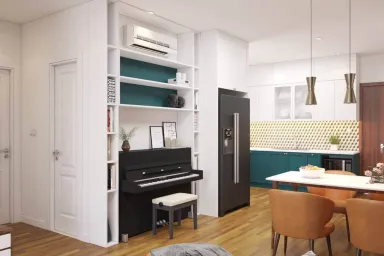 Phòng bếp Phòng ăn - Căn hộ Tara Residence Quận 8 - Phong cách Modern