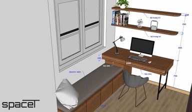  Phòng làm việc - SketchUp Nội thất Căn hộ chung cư Minh Thành Quận 7 