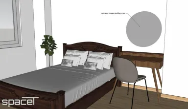 Phòng ngủ - SketchUp Nội thất Căn hộ chung cư Minh Thành Quận 7