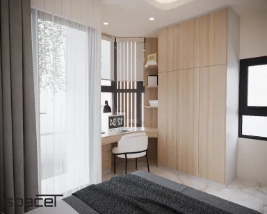 Phòng ngủ Phòng làm việc - Nhà phố Quận Gò Vấp - Phong cách Modern