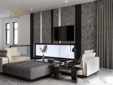 Phòng khách - Biệt thự tại Bình Dương - Phong cách Modern