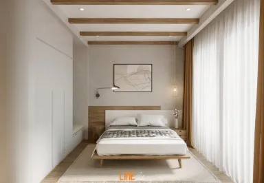 Phòng ngủ - Nhà phố Quận 9 - Phong cách Wabi Sabi + Country