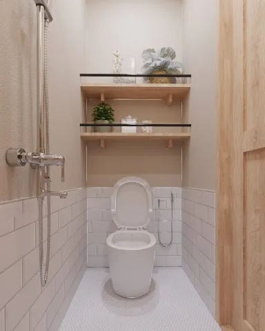 Phòng tắm - Nhà phố Nguyễn Kiệm Gò Vấp - Phong cách Wabi Sabi