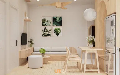 Phòng khách Phòng ăn - Căn hộ CityLand Park Hills Gò Vấp - Phong cách Scandinavian