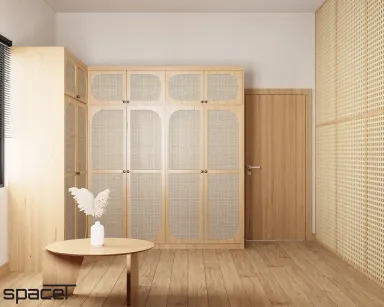 Phòng thay đồ - Phòng ngủ Nhà phố Bình Thạnh - Phong cách Wabi Sabi Phòng thay đồ - Phòng ngủ Nhà phố Bình Thạnh - Phong cách Wabi Sabi