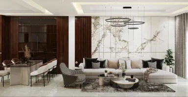 Phòng khách Phòng ăn - Nhà phố Senturia Quận 12 - Phong cách Modern