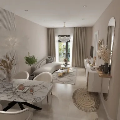 Phòng khách Phòng ăn - Căn hộ Saigon South Residence - Phong cách Modern