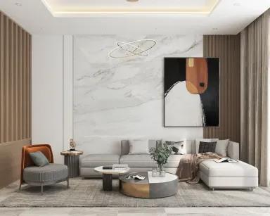 Phòng khách - Nhà phố Bà Rịa Vũng Tàu - Phong cách Modern