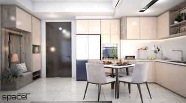  Phòng bếp, Phòng ăn, Lối vào - Căn hộ The Ascentia - Phong cách Modern 