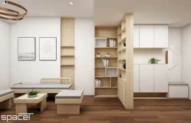 Phòng khách Lối vào - Căn hộ Akari City 76m2 - Phong cách Japandi
