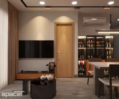 Phòng khách - Căn hộ The Rainbow (Vinhomes Grand Park) - Phong cách Modern