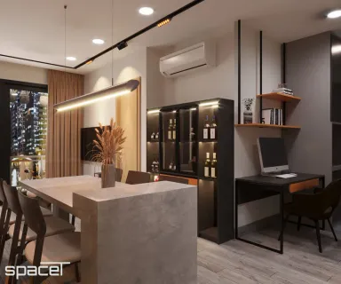 Phòng ăn Phòng làm việc - Căn hộ The Rainbow (Vinhomes Grand Park) - Phong cách Modern