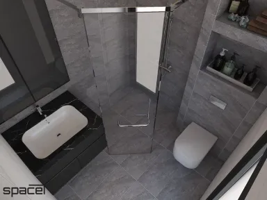 Phòng tắm - Nhà phố Quận 12 - Phong cách Modern + Minimalist
