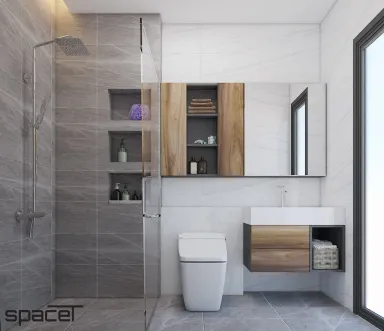 Phòng tắm - Nhà phố Quận 12 - Phong cách Modern Minimalist