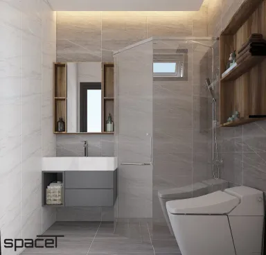 Phòng tắm - Nhà phố Quận 12 - Phong cách Modern Minimalist Phòng tắm - Nhà phố Quận 12 - Phong cách Modern Minimalist