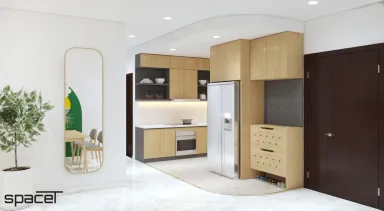 Phòng bếp Lối vào - Căn hộ PiCity Quận 12 - Phong cách Color Block