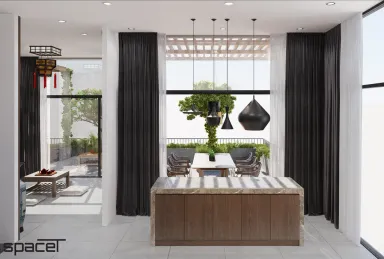 Phòng bếp Sân thượng - Villa Dầu Tiếng (Bình Dương) - Phong cách Modern