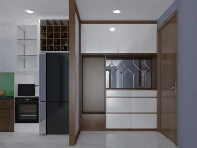 Lối vào - Căn hộ Wilton Tower Bình Thạnh - Phong cách Color Block