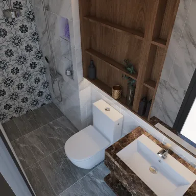 Phòng tắm - Nhà phố Hoàng Hoa Thám Q. Bình Thạnh - Phong cách Modern
