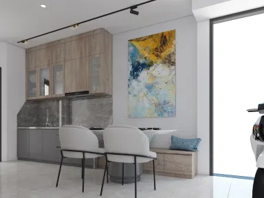 Phòng bếp Phòng ăn - Nhà phố Quang Trung Gò Vấp - Phong cách Modern