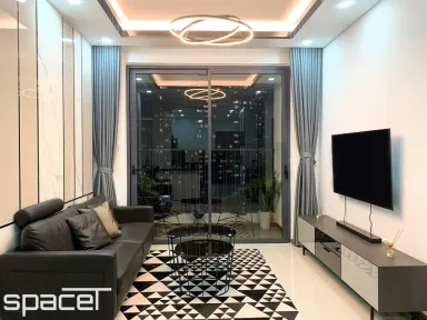 Phòng khách - Căn hộ Opal 2PN - Phong cách Modern + Industrial