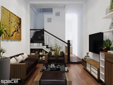 Phòng khách - Nhà phố 147m2 Quận 8 - Phong cách Modern
