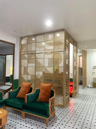 Phòng khách Phòng thờ - Nhà phố An Giang - Phong cách Indochine