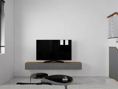 Phòng khách - Nhà phố Bình Dương 75m2 - Phong cách Modern