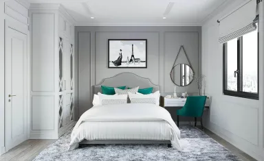 Phòng ngủ - Căn hộ Nơ Trang Long Quận Phú Nhuận - Phong cách Neo Classic