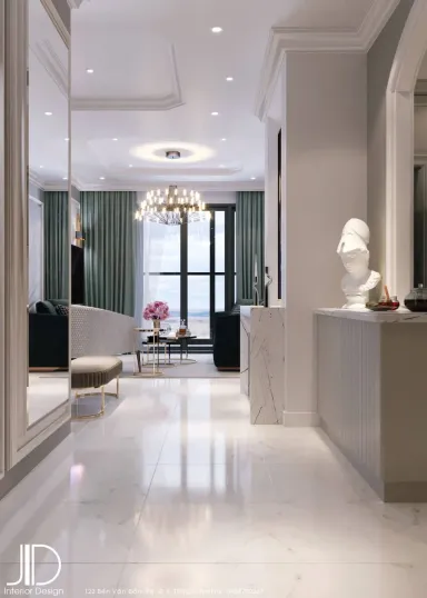 Phòng khách Lối vào - Căn hộ Landmark 81 Bình Thạnh (Mr Chu) - Phong cách Neo Classic