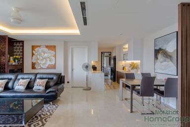  Phòng khách, Phòng bếp, Phòng ăn - Căn hộ D'Capitale Hà Nội 121m2 - Phong cách Modern 