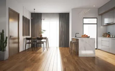 Phòng bếp Phòng ăn - Căn hộ B2 Trường Sa Quận Bình Thạnh - Phong cách Modern