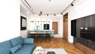 Phòng khách Phòng bếp Phòng ăn - Căn hộ FELIZ EN VISTA Quận 2 - Phong cách Modern + Minimalist