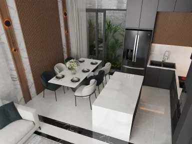 Phòng bếp Phòng ăn - Nhà phố Quận 4 - Phong cách Modern