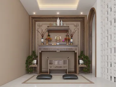 Phòng thờ - Nhà phố Quận 4 - Phong cách Modern