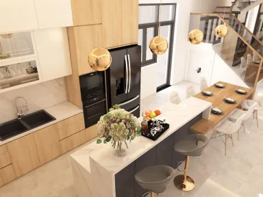 Phòng bếp Phòng ăn - Nhà phố Gò Vấp - Phong cách Modern