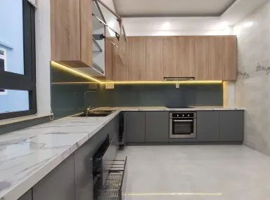 Phòng bếp - Nhà phố 1 trệt 1 lầu - Phong cách Modern + Color Block